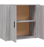 VidaXL Dressoir 80x33x70 cm bewerkt hout grijs sonoma eikenkleurig