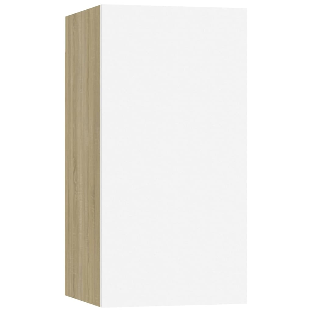 VidaXL Tv-meubelen 2 st 30,5x30x60 cm bewerkt hout wit en sonoma eiken