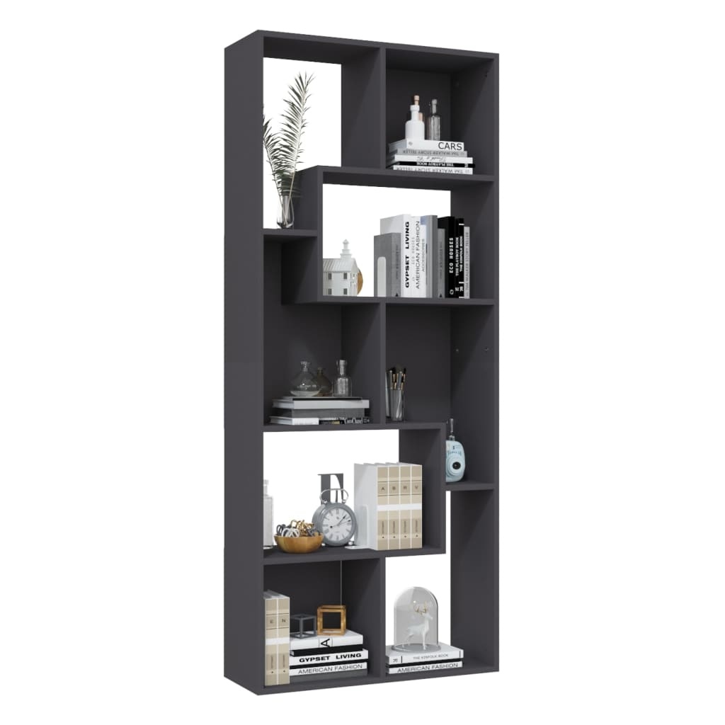 vidaXL Boekenkast 67x24x161 cm spaanplaat grijs