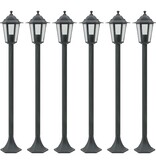 vidaXL Paalverlichting voor tuin E27 110 cm aluminium donkergroen 6 st