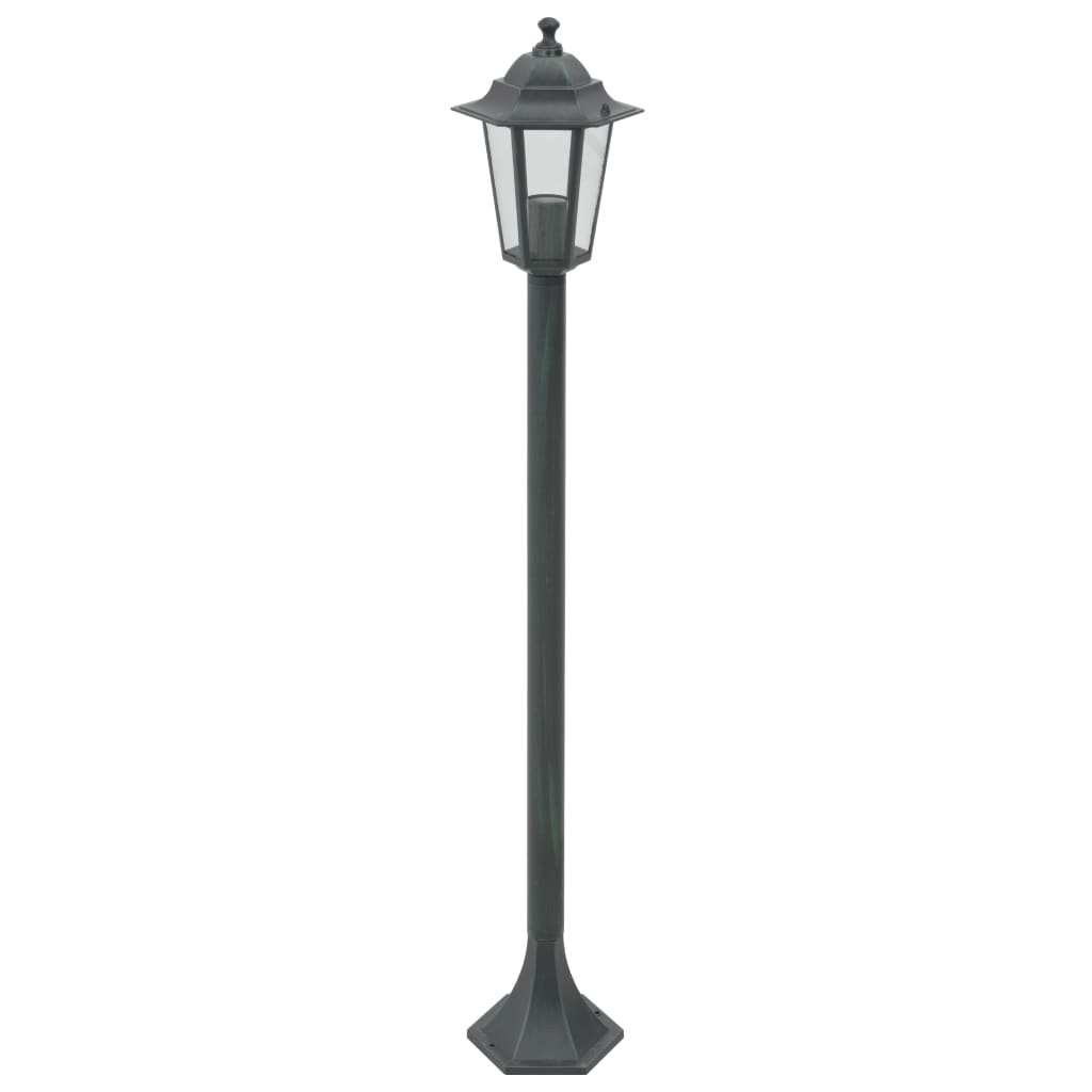 vidaXL Paalverlichting voor tuin E27 110 cm aluminium donkergroen 6 st