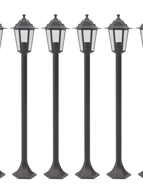 vidaXL Paalverlichting voor tuin E27 110 cm aluminium brons 6 st