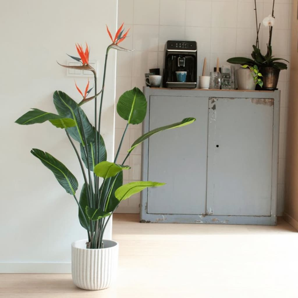 vidaXL Kunstplant met pot en bloemen Strelitzia 120 cm