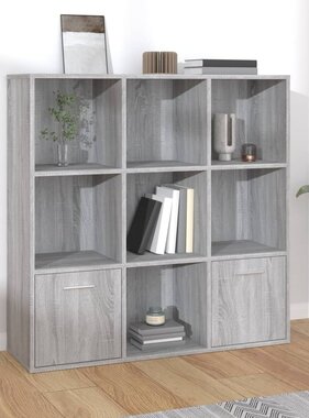 vidaXL Boekenkast 98x30x98 cm grijs sonoma eikenkleurig