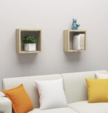 VidaXL Wandschappen kubus 2 st 30x15x30 cm sonoma eikenkleurig