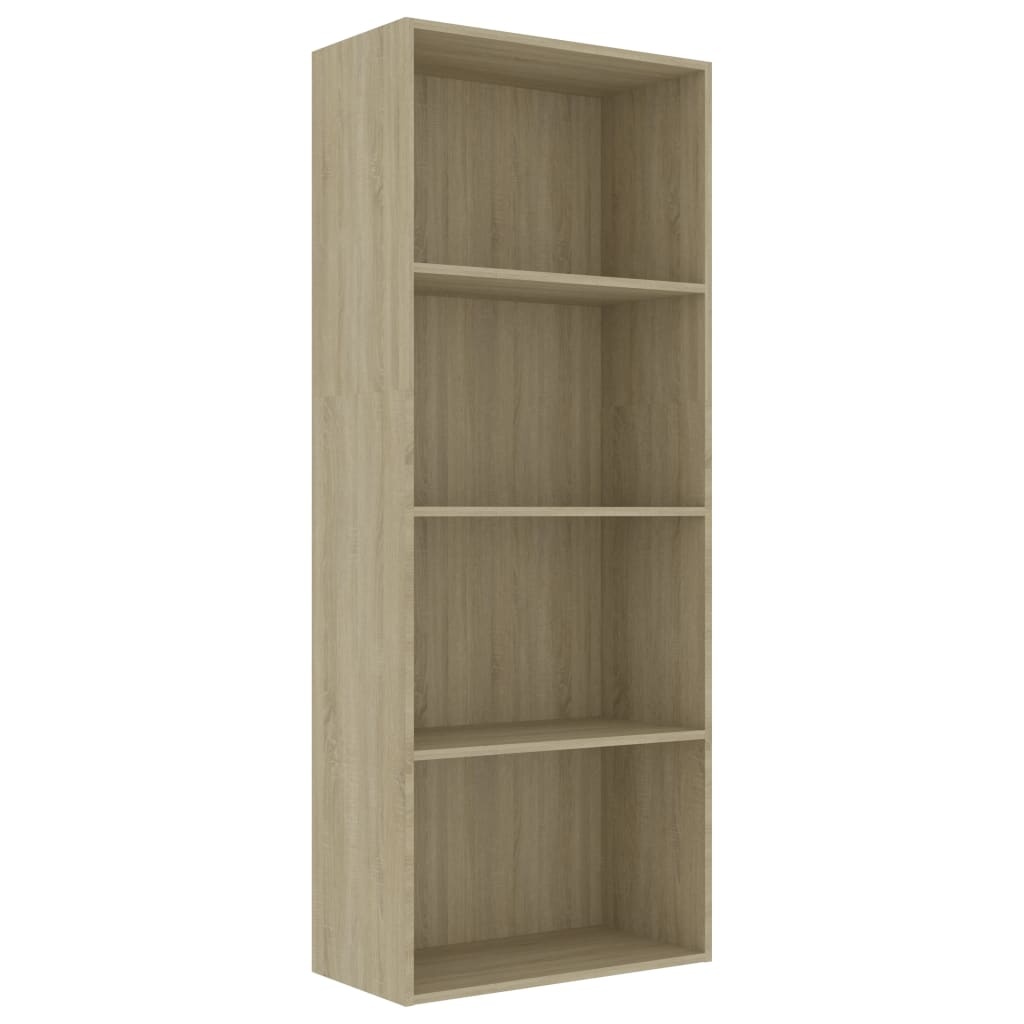 vidaXL Boekenkast 4 schappen 60x30x151,5 cm spaanplaat sonoma eiken