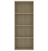 vidaXL Boekenkast 4 schappen 60x30x151,5 cm spaanplaat sonoma eiken