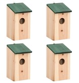 vidaXL Vogelhuisjes 4 st 12x12x22 cm hout