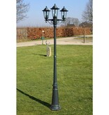 vidaXL Tuinlantaarn met 3 armen 215 cm aluminium donkergroen/zwart