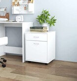 VidaXL Kast verrijdbaar 45x38x54 cm bewerkt hout wit