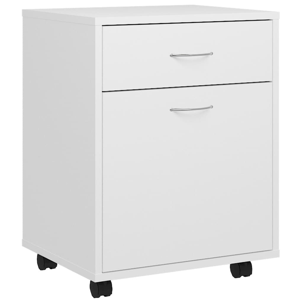 VidaXL Kast verrijdbaar 45x38x54 cm bewerkt hout wit