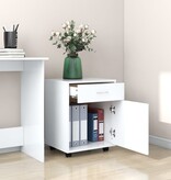 VidaXL Kast verrijdbaar 45x38x54 cm bewerkt hout wit