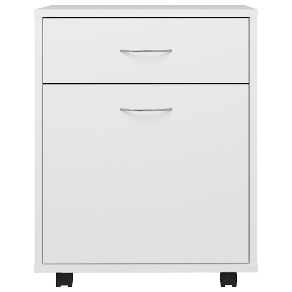 VidaXL Kast verrijdbaar 45x38x54 cm bewerkt hout wit