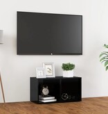 vidaXL Tv-meubel 72x35x36,5 cm spaanplaat hoogglans zwart