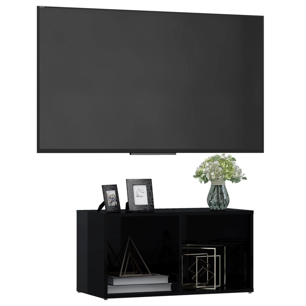 vidaXL Tv-meubel 72x35x36,5 cm spaanplaat hoogglans zwart