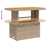 vidaXL Tuintafel 90x55x71 cm poly rattan en acaciahout beige