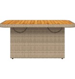 vidaXL Tuintafel 90x55x71 cm poly rattan en acaciahout beige