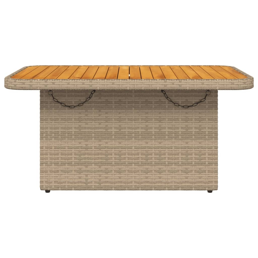 vidaXL Tuintafel 90x55x71 cm poly rattan en acaciahout beige