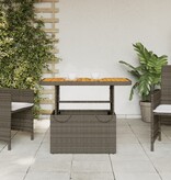 vidaXL Tuintafel 90x55x71 cm poly rattan en acaciahout grijs