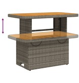 vidaXL Tuintafel 90x55x71 cm poly rattan en acaciahout grijs