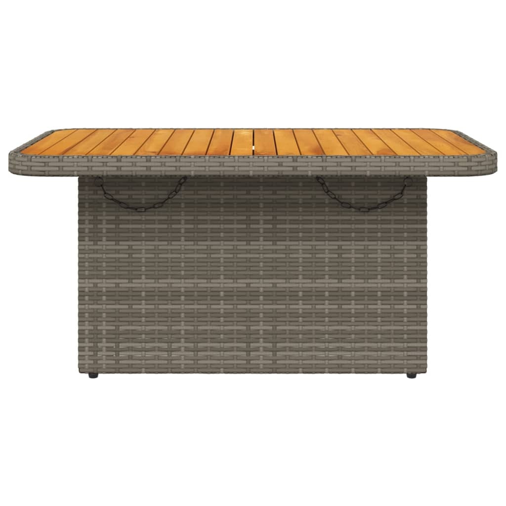 vidaXL Tuintafel 90x55x71 cm poly rattan en acaciahout grijs