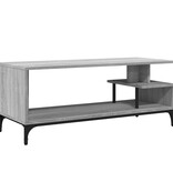 vidaXL Tv-meubel 102x40x41 cm hout en gepoedercoat staal grijs sonoma