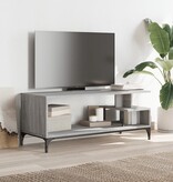 VidaXL Tv-meubel 102x40x41 cm hout en gepoedercoat staal grijs sonoma