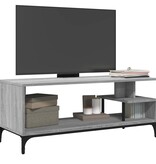 VidaXL Tv-meubel 102x40x41 cm hout en gepoedercoat staal grijs sonoma