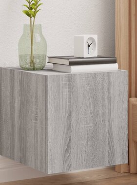 VidaXL Tv-wandmeubel met LED-verlichting 30,5x35x30 cm grijs sonoma