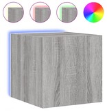 VidaXL Tv-wandmeubel met LED-verlichting 30,5x35x30 cm grijs sonoma