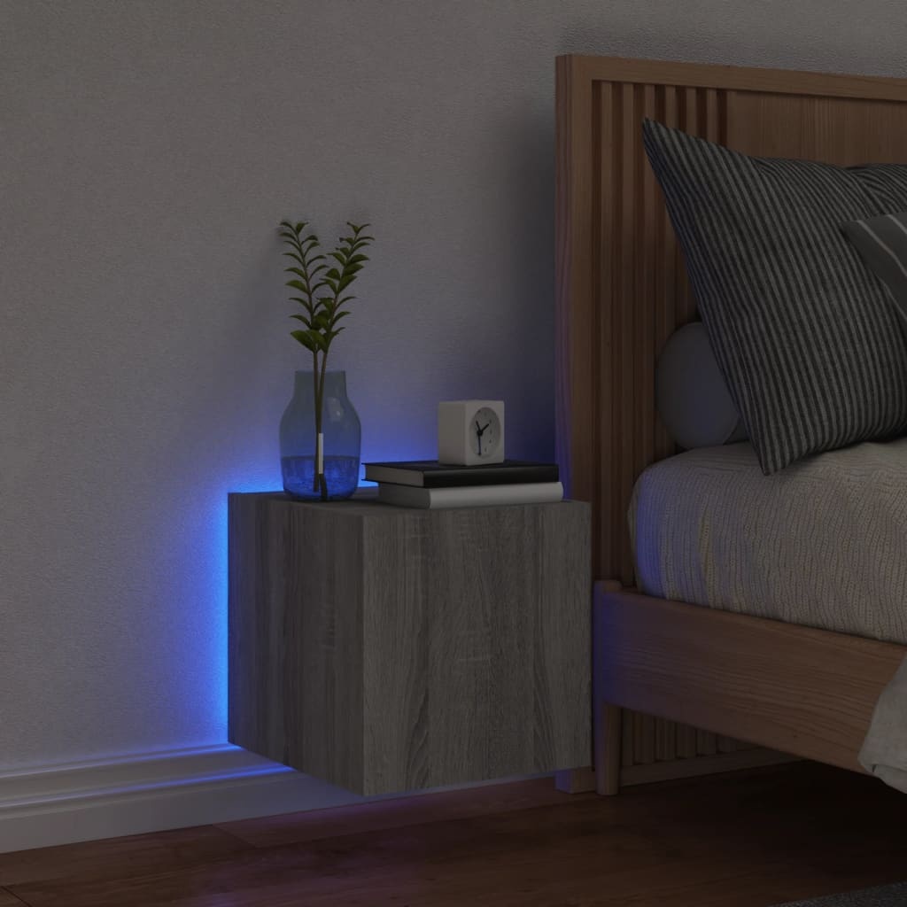 VidaXL Tv-wandmeubel met LED-verlichting 30,5x35x30 cm grijs sonoma