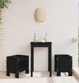 VidaXL Barkrukken 2 st 40x36x45 cm massief grenenhout zwart