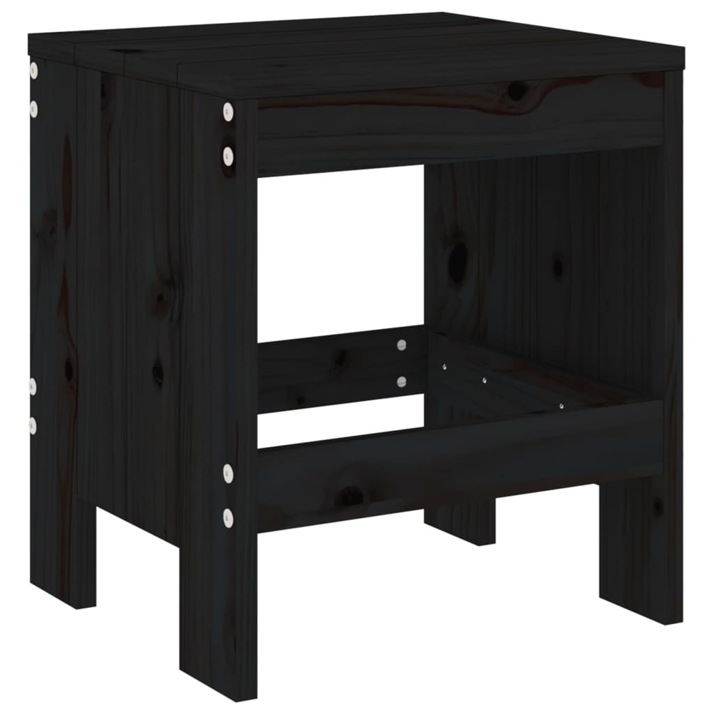 VidaXL Barkrukken 2 st 40x36x45 cm massief grenenhout zwart