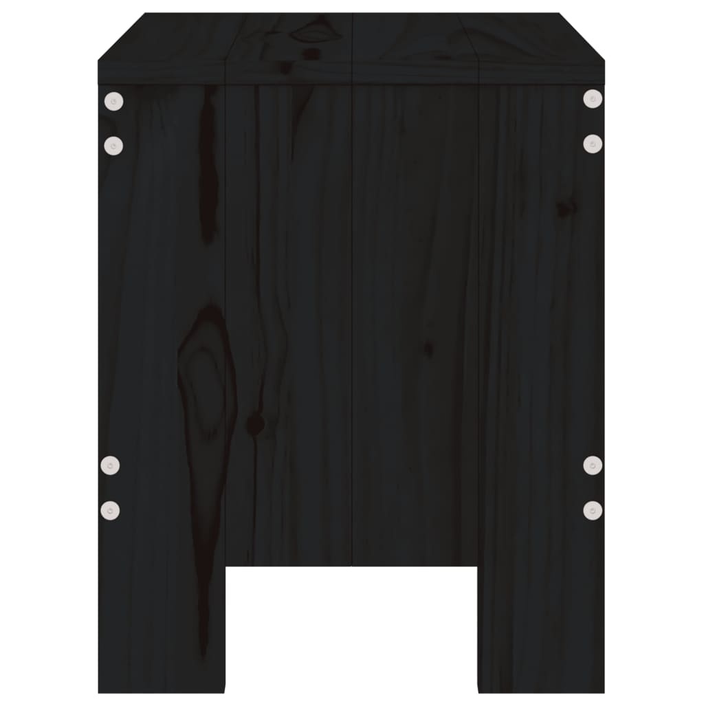 VidaXL Barkrukken 2 st 40x36x45 cm massief grenenhout zwart
