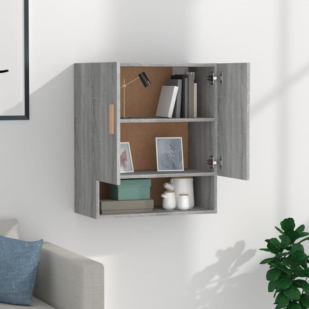 VidaXL Wandkast 60x31x70 cm bewerkt hout grijs sonoma eikenkleurig