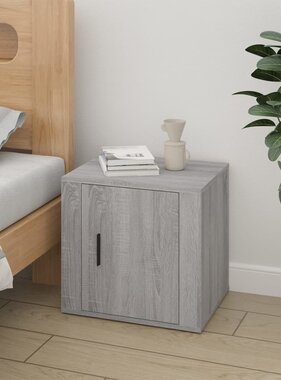 VidaXL Nachtkastje 50x39x47 cm grijs sonoma eikenkleurig