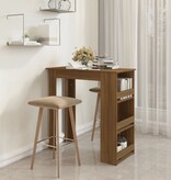 VidaXL Bartafel met opbergrek 102x50x103,5 cm spaanplaat bruineiken