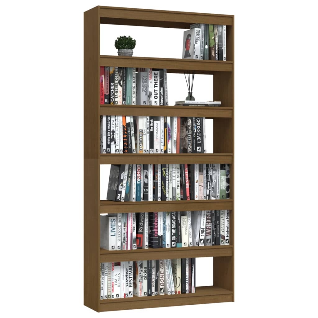 vidaXL Boekenkast/kamerscherm 100x30x200 cm grenenhout honingbruin