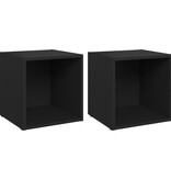 vidaXL Tv-meubelen 2 st 37x35x37 cm spaanplaat zwart