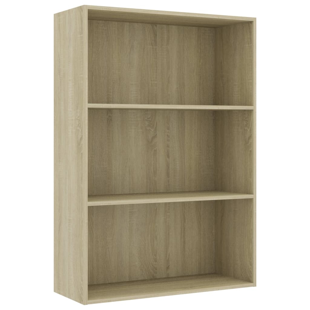 vidaXL Boekenkast 3 schappen 80x30x114 cm spaanplaat sonoma eikenkleur