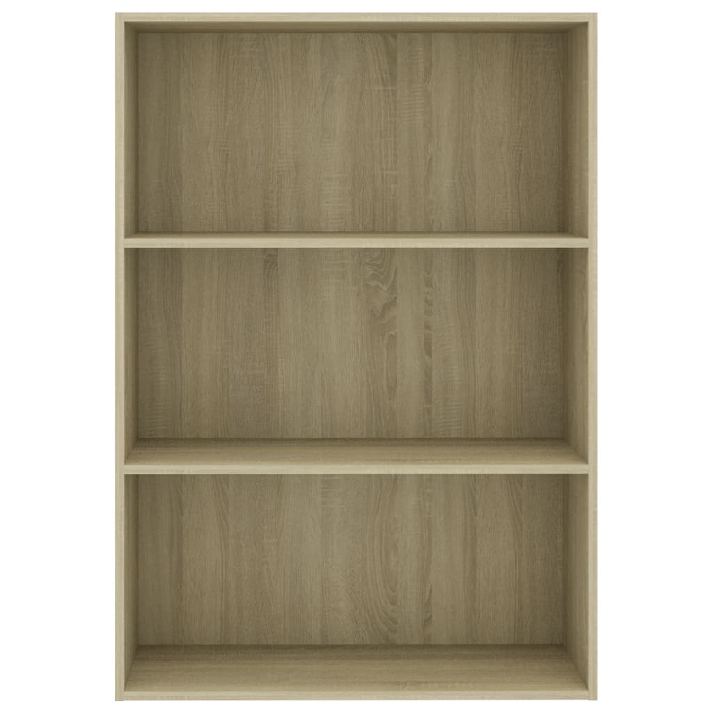 vidaXL Boekenkast 3 schappen 80x30x114 cm spaanplaat sonoma eikenkleur