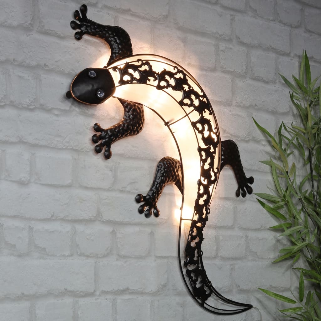vidaXL Tuinwandlamp Solar Gecko LED