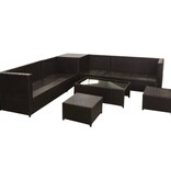 vidaXL 8-delige Loungeset met kussens poly rattan bruin