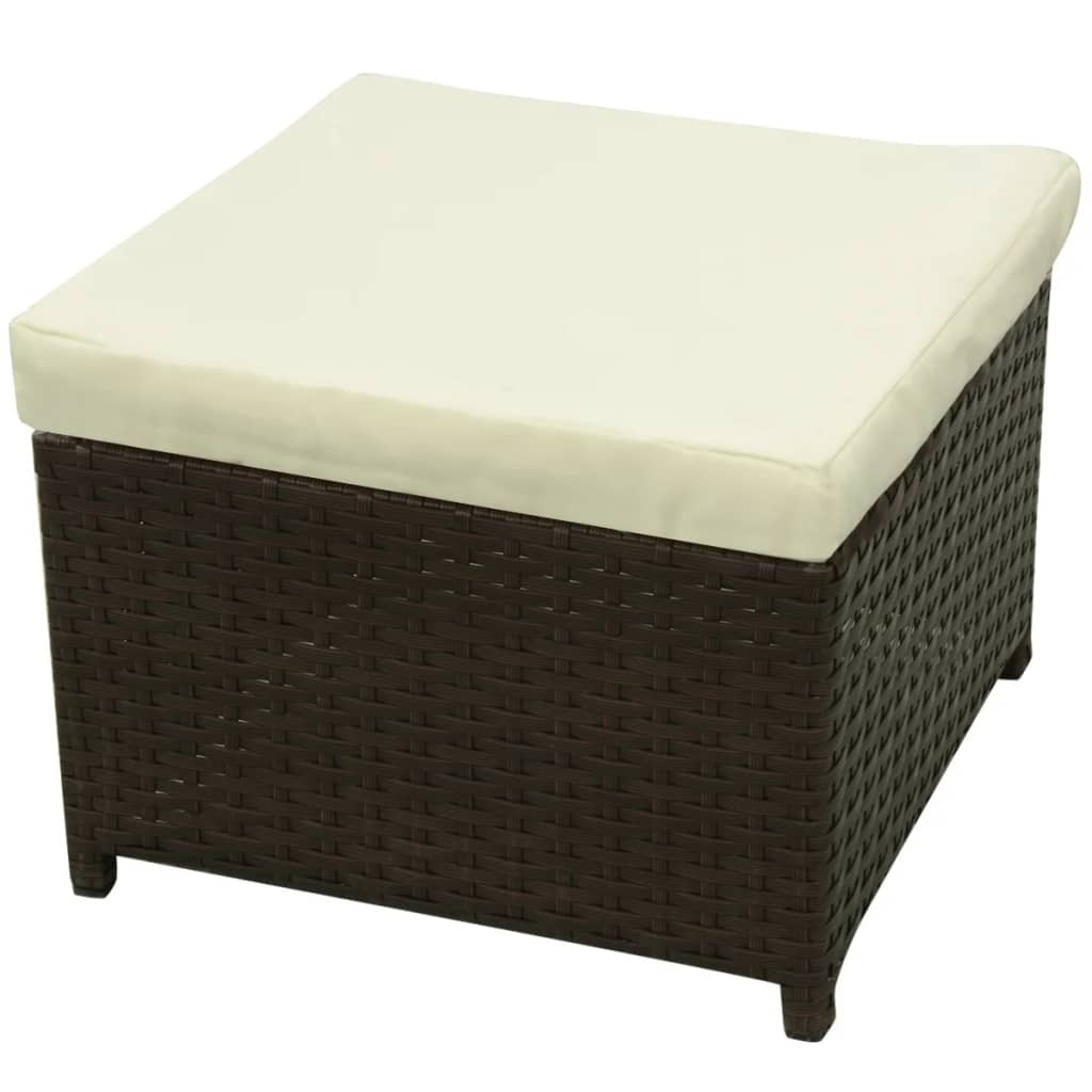 vidaXL 8-delige Loungeset met kussens poly rattan bruin