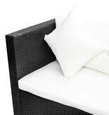 VidaXL 4-delige Loungeset met kussens poly rattan zwart