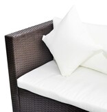 VidaXL 4-delige Loungeset met kussens poly rattan bruin