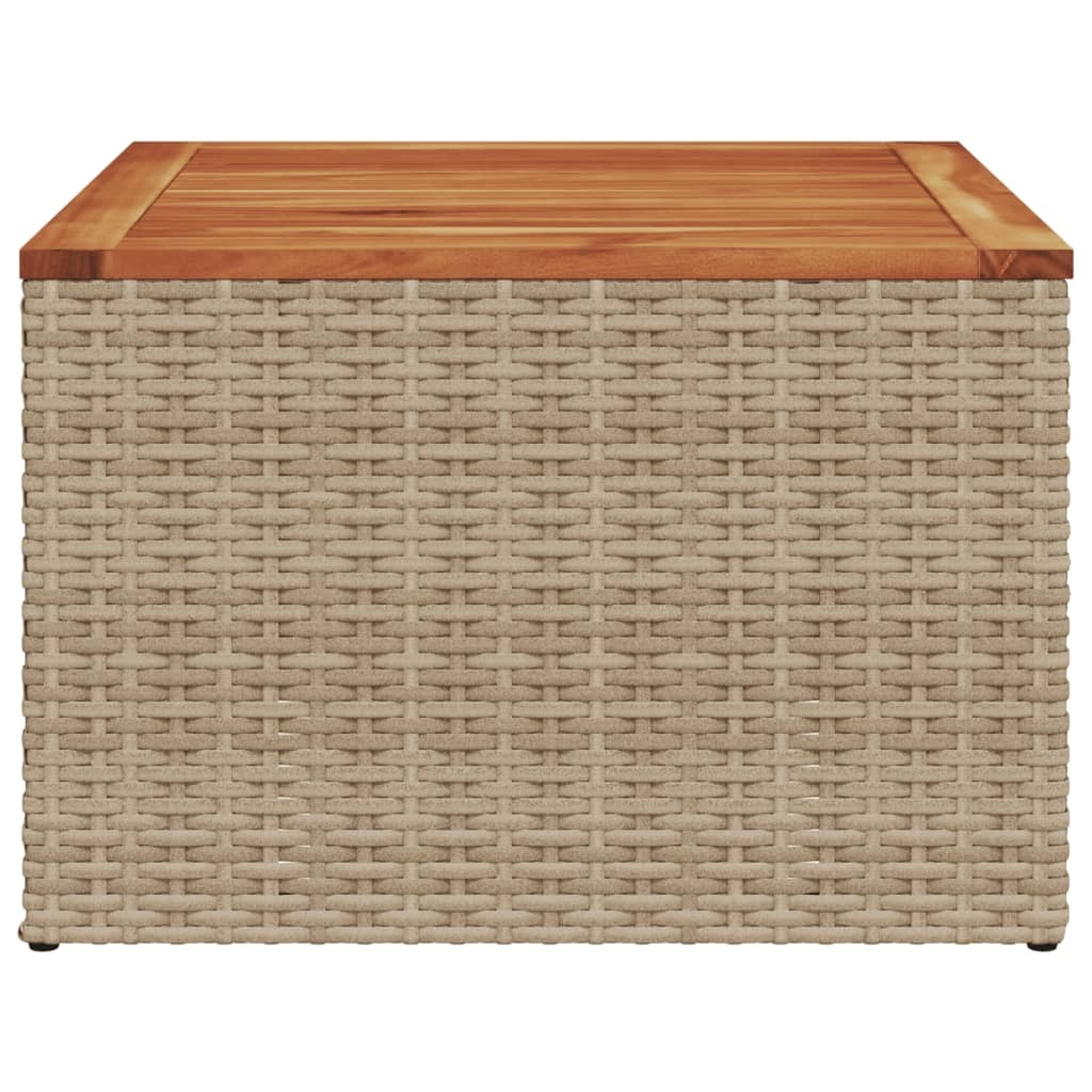 vidaXL Tuintafel 55x55x37 cm poly rattan en acaciahout beige