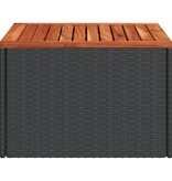 vidaXL Tuintafel 55x55x37 cm poly rattan en acaciahout zwart