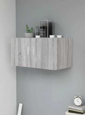 vidaXL Hangkast 80x39x40 cm bewerkt hout grijs sonoma eikenkleurig