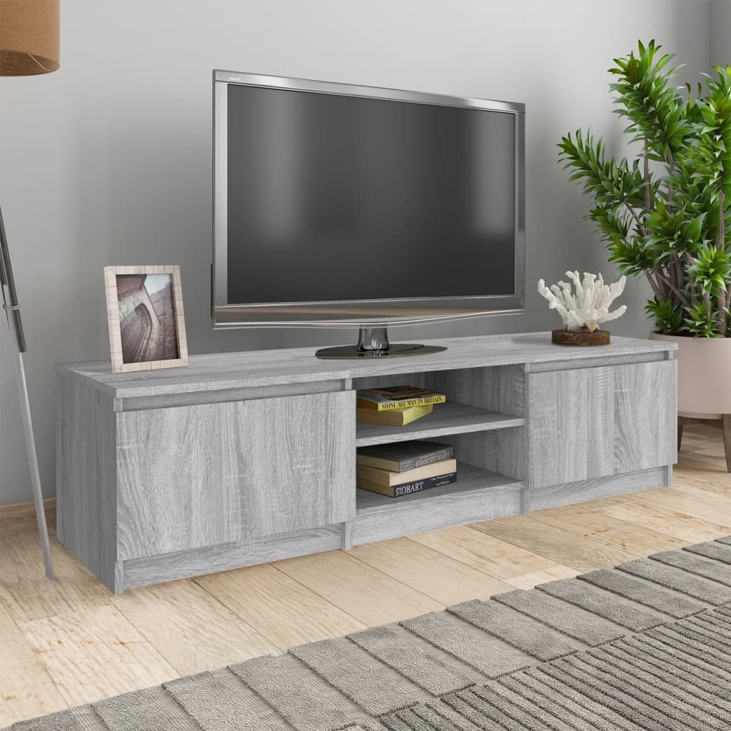 vidaXL Tv-meubel 140x40x35,5 cm bewerkt hout grijs sonoma eikenkleurig